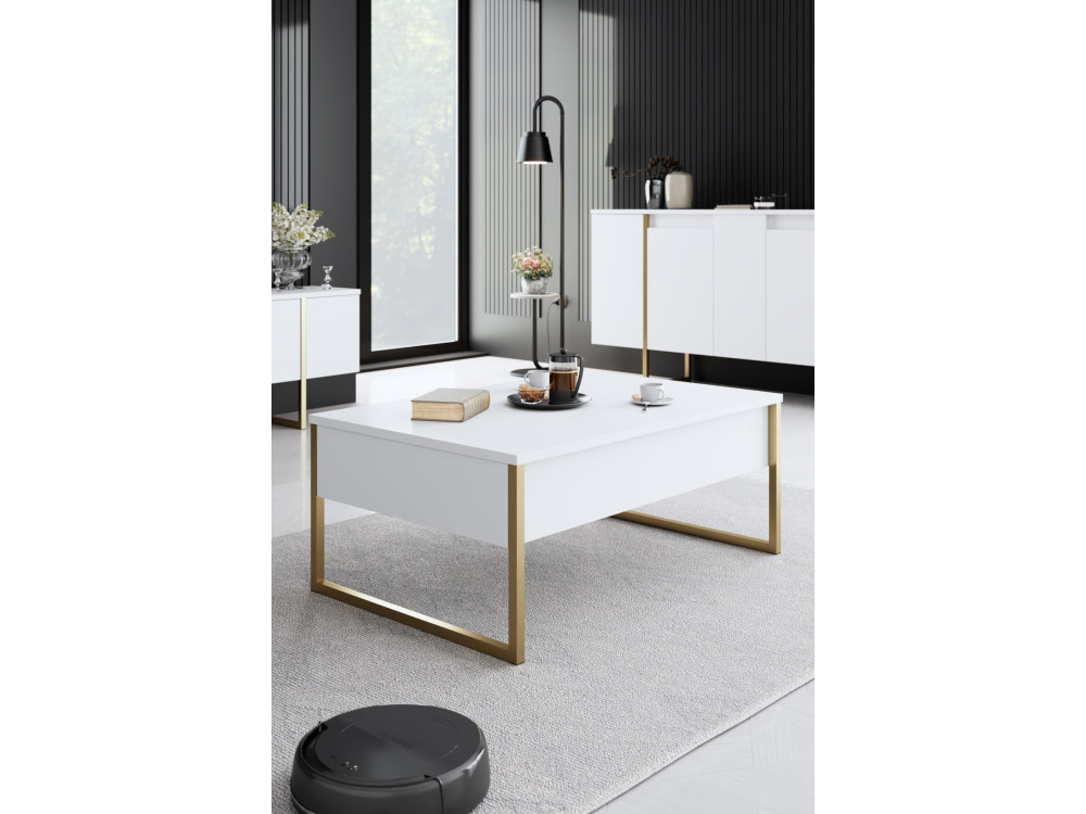 Luxe" wooden lounge furniture set - 160 x 35 x 80 cm - White