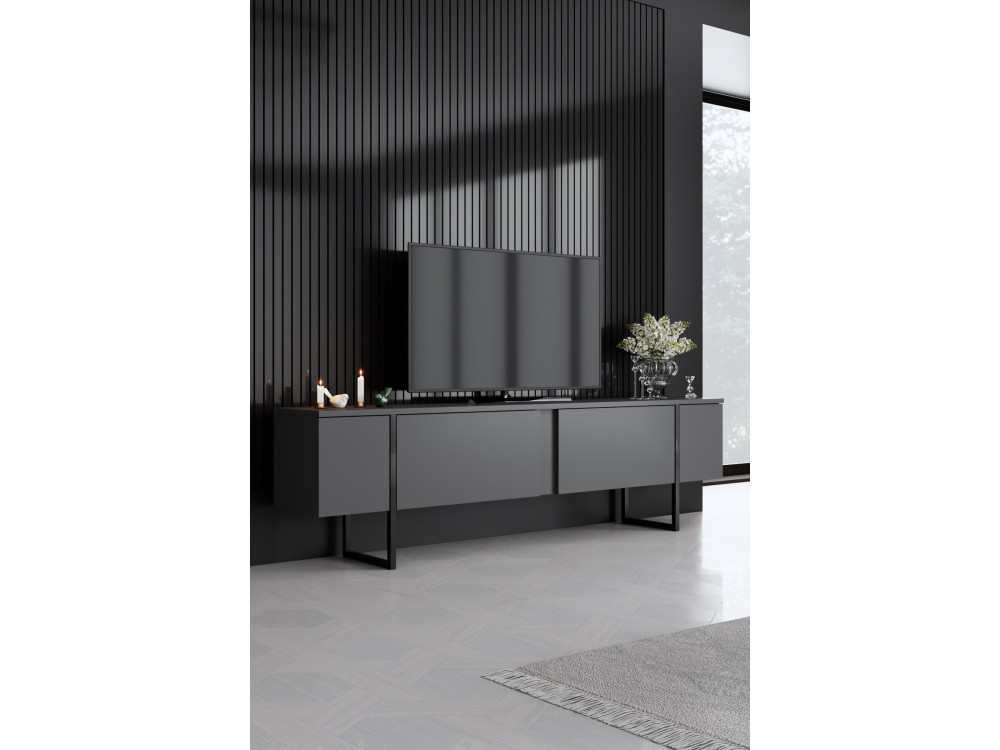 Luxe" wooden lounge furniture set - 160 x 35 x 80 cm - Black