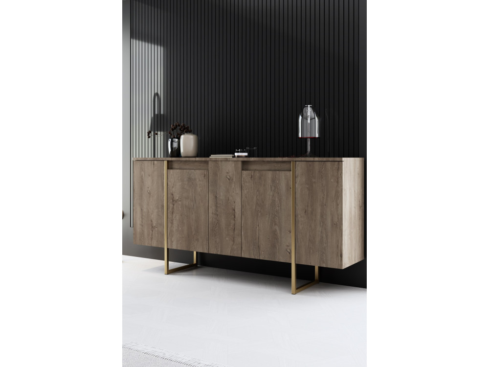 Luxe" wooden lounge furniture set - 160 x 35 x 80 cm - Brown
