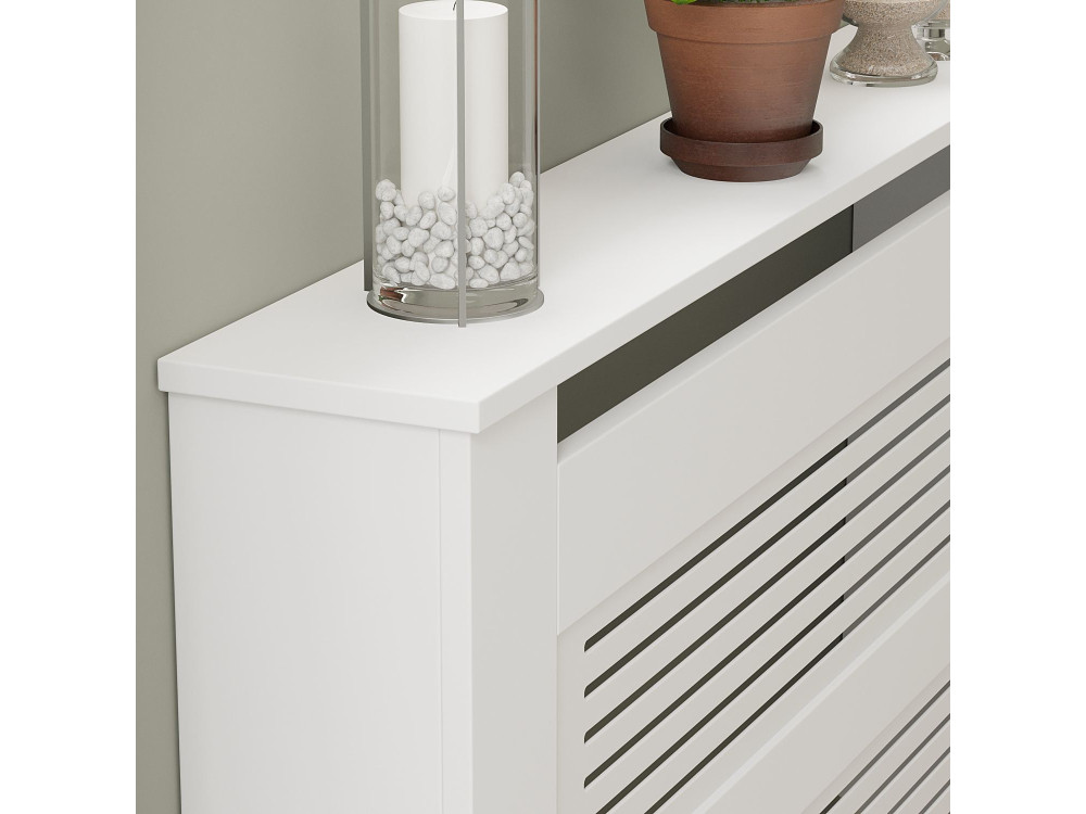 Termora" wooden radiator cabinet 112 x 19 x 82 cm - White