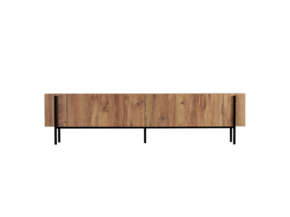 Nexus" wooden TV stand - 180 x 30 x 45 cm - Atlantic Pine / Black