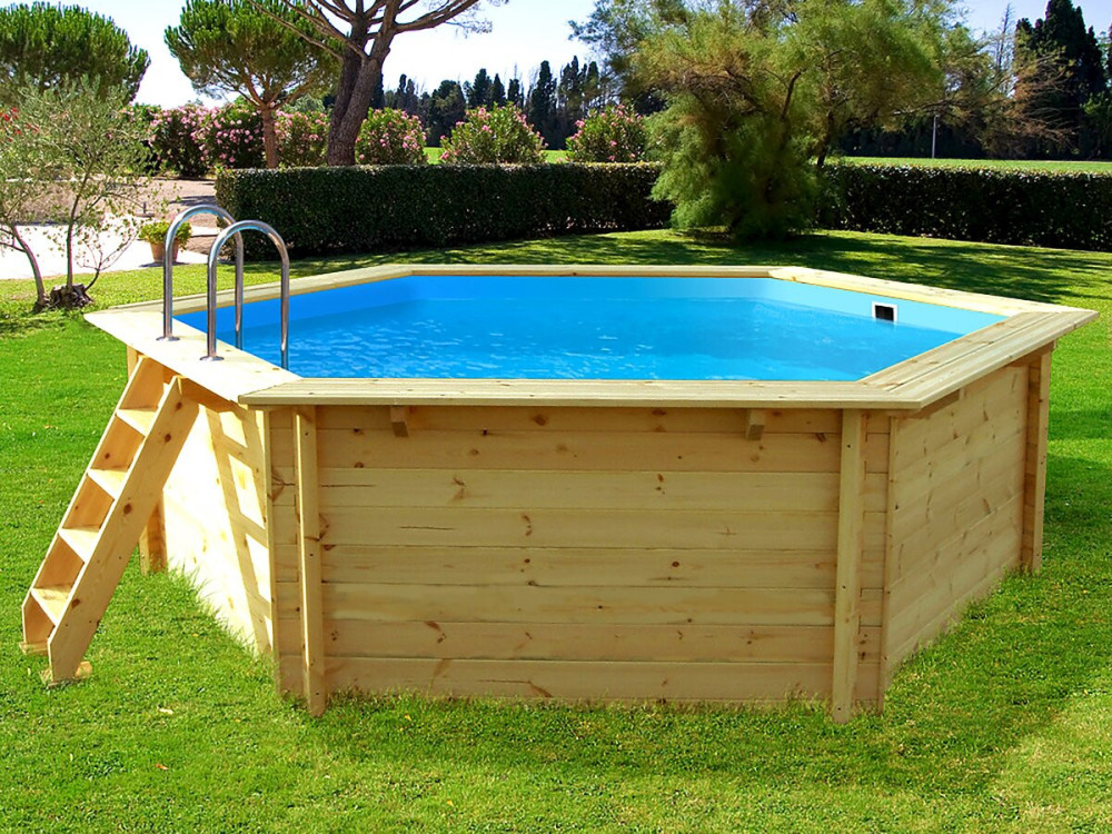 Hawai" wooden pool - 4.10 x 1.18 m + 3.5 kw/h heat pump