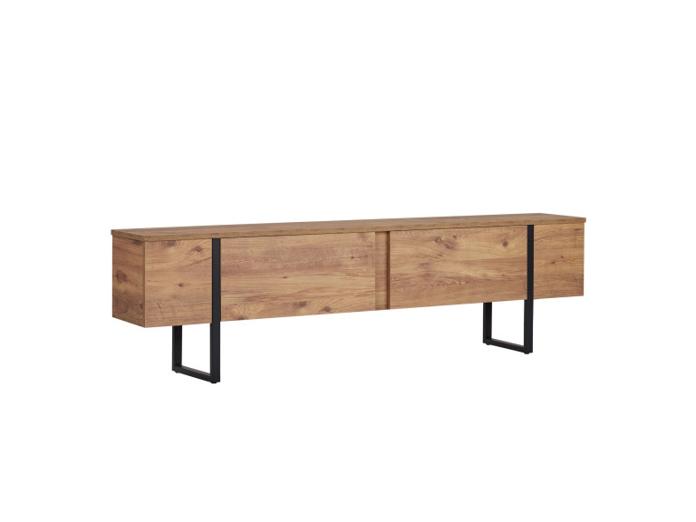 Onera" wooden TV stand - 180 x 30 x 50 cm - Atlantic Pine / Black