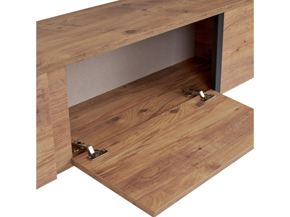Onera" wooden TV stand - 180 x 30 x 50 cm - Atlantic Pine / Black