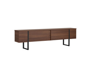 Onera" wooden TV stand - 180 x 30 x 50 cm - Walnut / Black