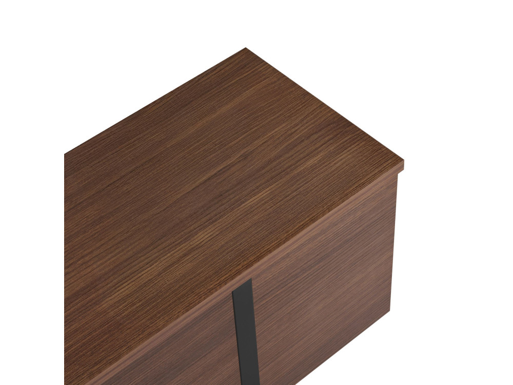Onera" wooden TV stand - 180 x 30 x 50 cm - Walnut / Black