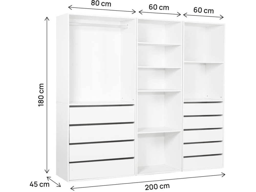 Opéra" modular dressing set - 3 units - White