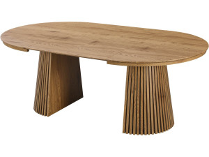 Sylva" extendable wooden dining table - 120/200 cm - Seats 4 to 8 - Brown