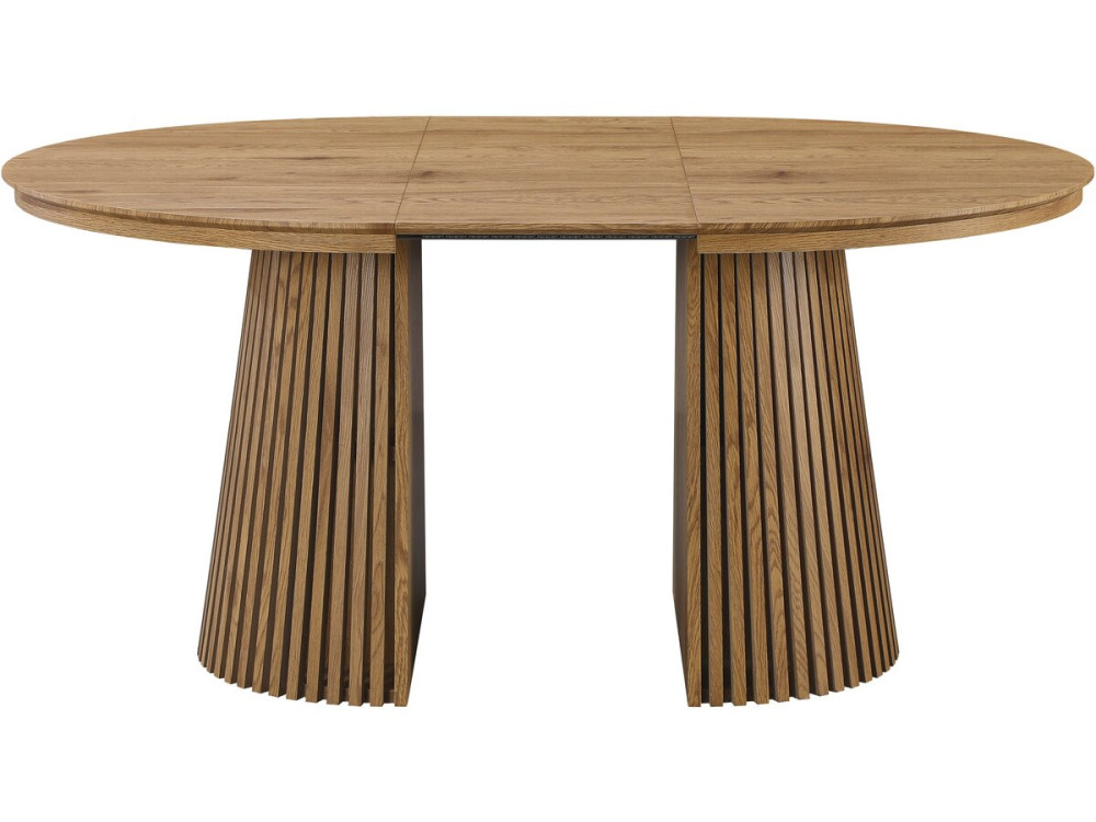 Sylva" extendable wooden dining table - 120/200 cm - Seats 4 to 8 - Brown