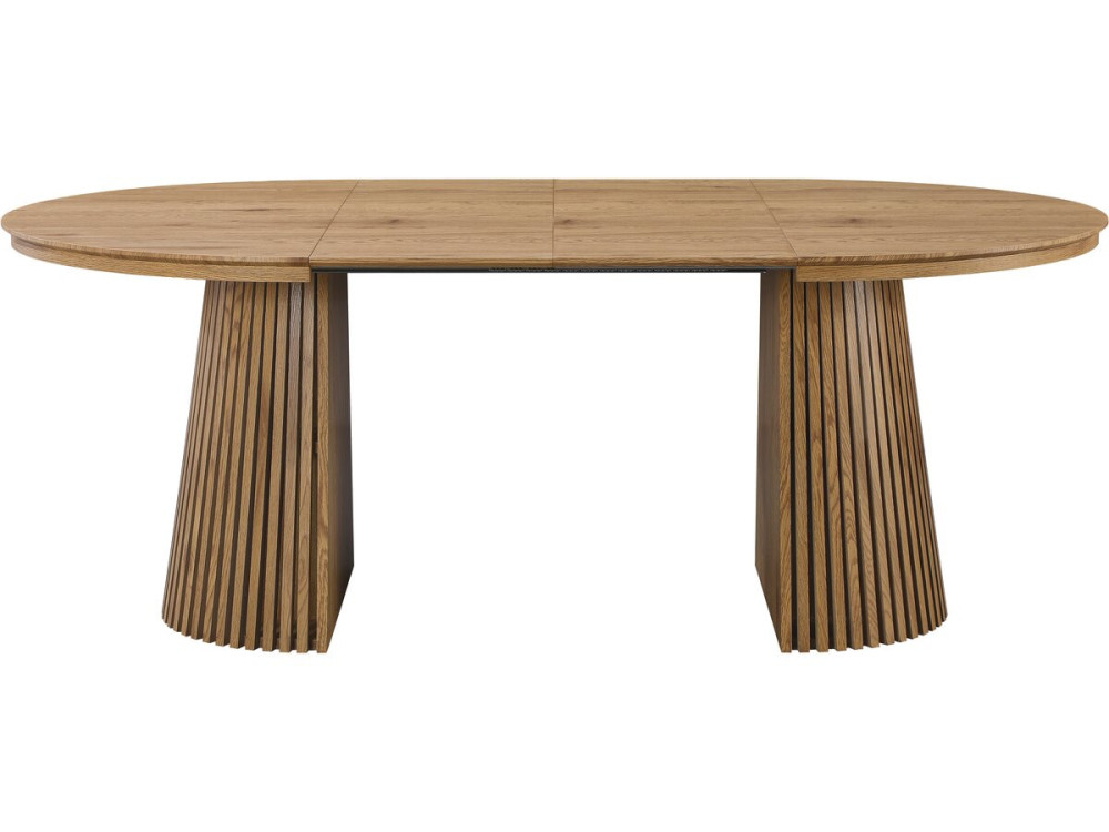 Sylva" extendable wooden dining table - 120/200 cm - Seats 4 to 8 - Brown