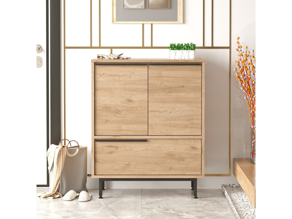 Calvin" wooden shoe cabinet - 74 x 35 x 90 cm - Brown
