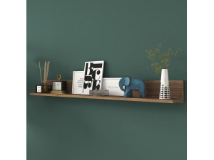 Eno" wooden wall shelf - 135 x 13 x 15 cm - Brown 2
