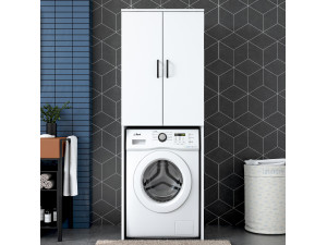 Losal" wooden washing machine cabinet - 65 x 62 x 181 cm - White 2