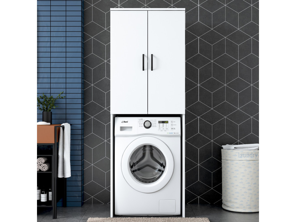 Losal" wooden washing machine cabinet - 65 x 62 x 181 cm - White