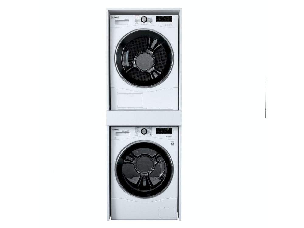 Dorma" wooden washing machine cabinet - 66 x 65 x 189 cm - White