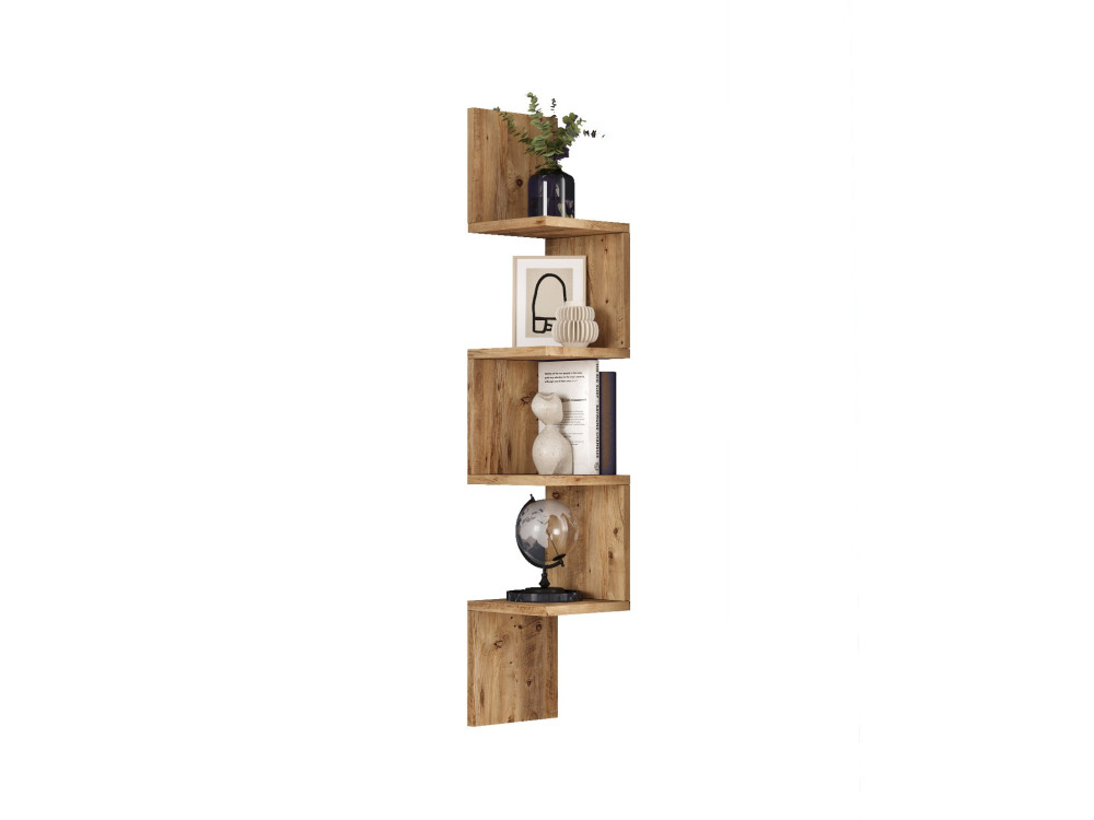 Wooden wall shelf "Lula" - 22 x 22 x 117 cm - Brown