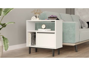 Calvin" wooden side table - 60 x 25 x 60 cm - White 2