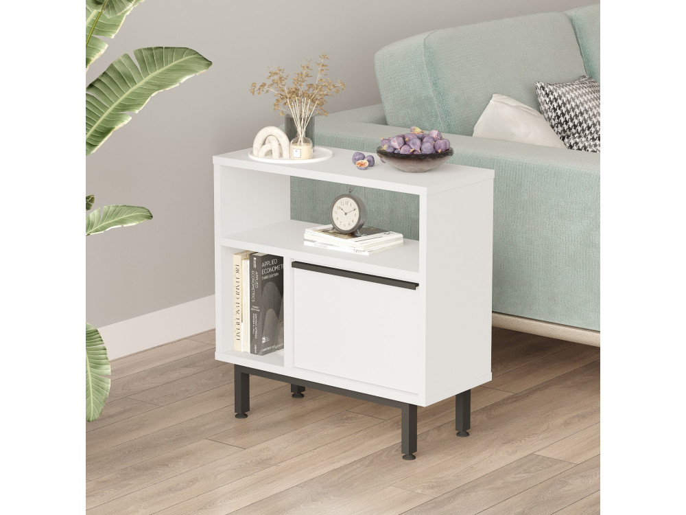 Calvin" wooden side table - 60 x 25 x 60 cm - White
