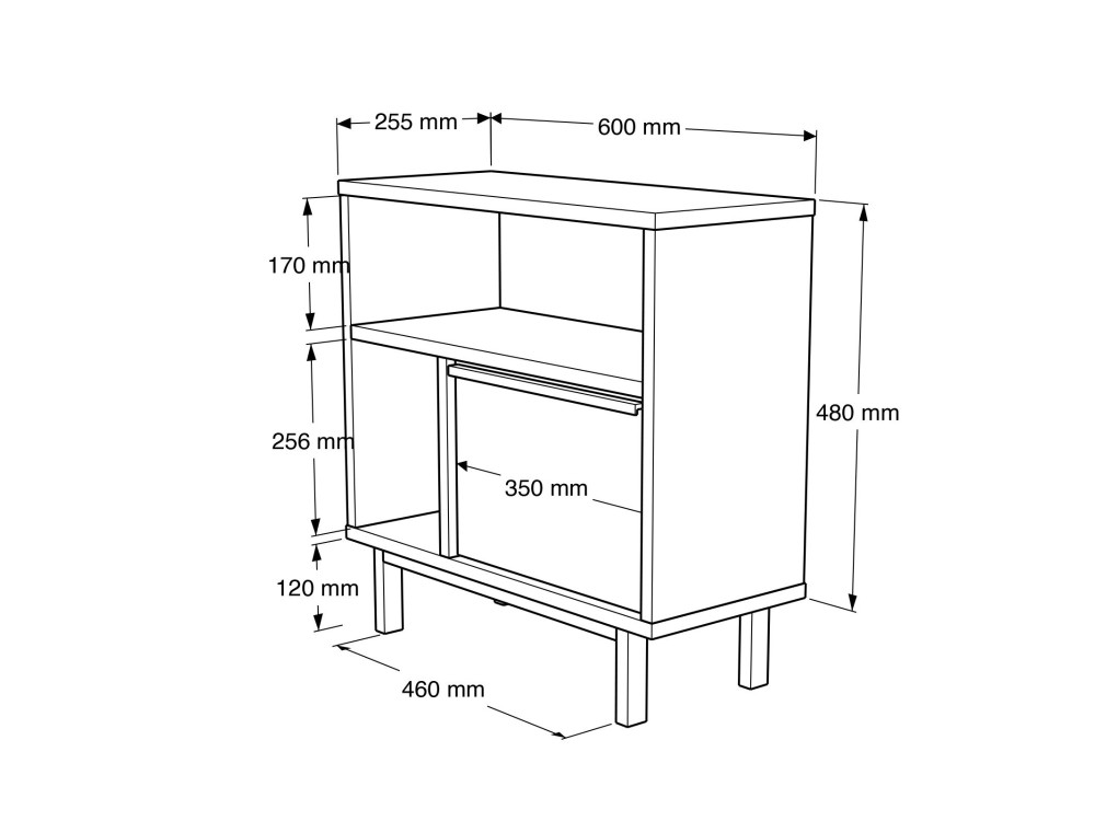 Calvin" wooden side table - 60 x 25 x 60 cm - White