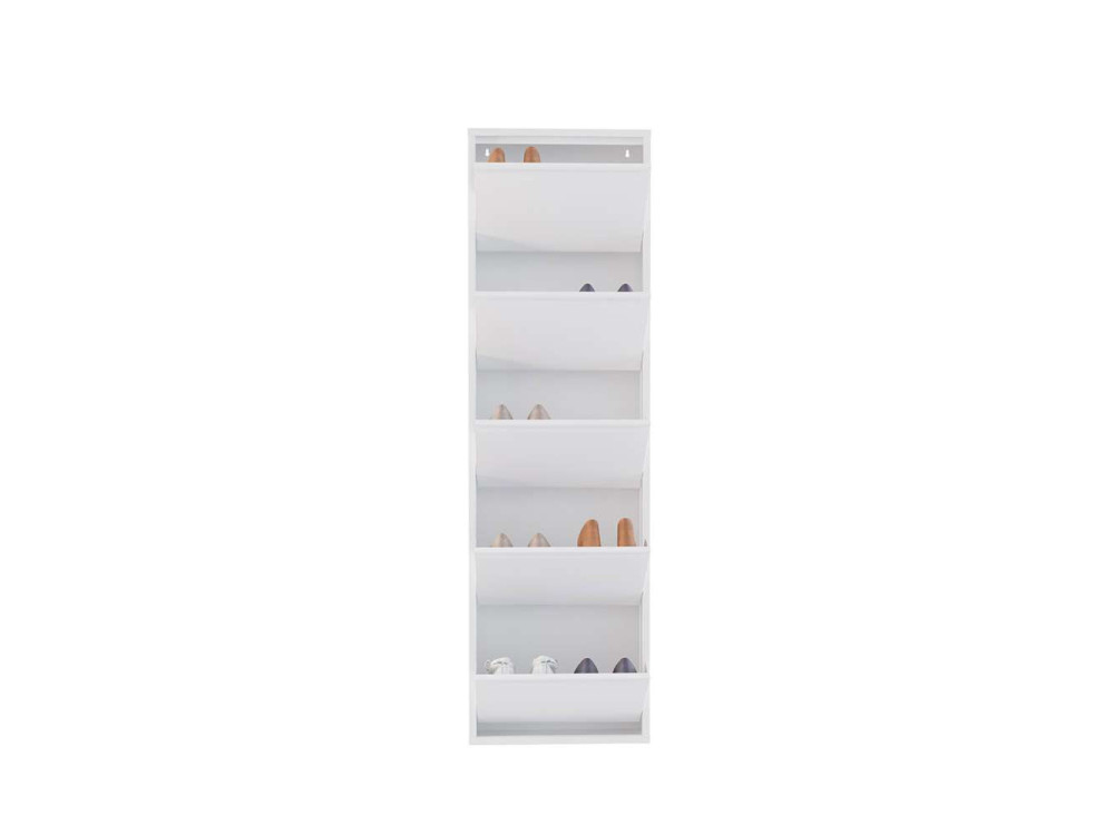 Ayse" metal shoe cabinet - 50 x 15 x 169 cm - White