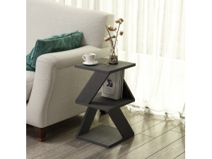 Albeni" wooden side table - 30 x 30 x 54 cm - Black 2