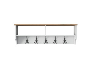 Wooden coat rack "Pino" - 120 x 22 x 37 cm - White