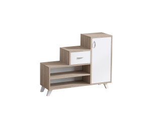 Retro" wooden shoe cabinet - 90 x 33 x 77 cm - Beige