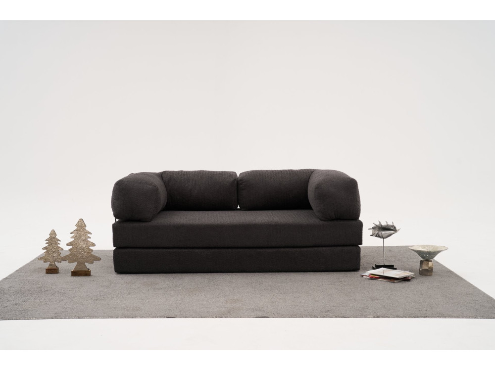 3-seater fabric sofa "Comfort" - 190 x 95 x 75 cm - Charcoal grey