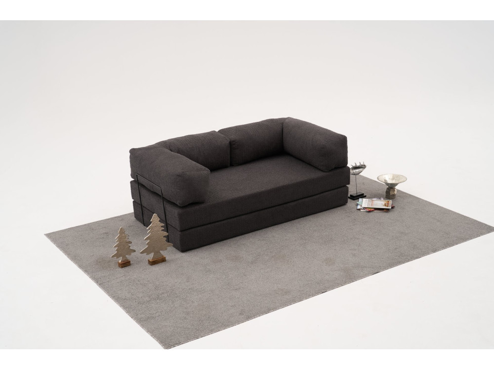 3-seater fabric sofa "Comfort" - 190 x 95 x 75 cm - Charcoal grey