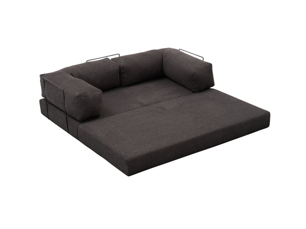 3-seater fabric sofa "Comfort" - 190 x 95 x 75 cm - Charcoal grey
