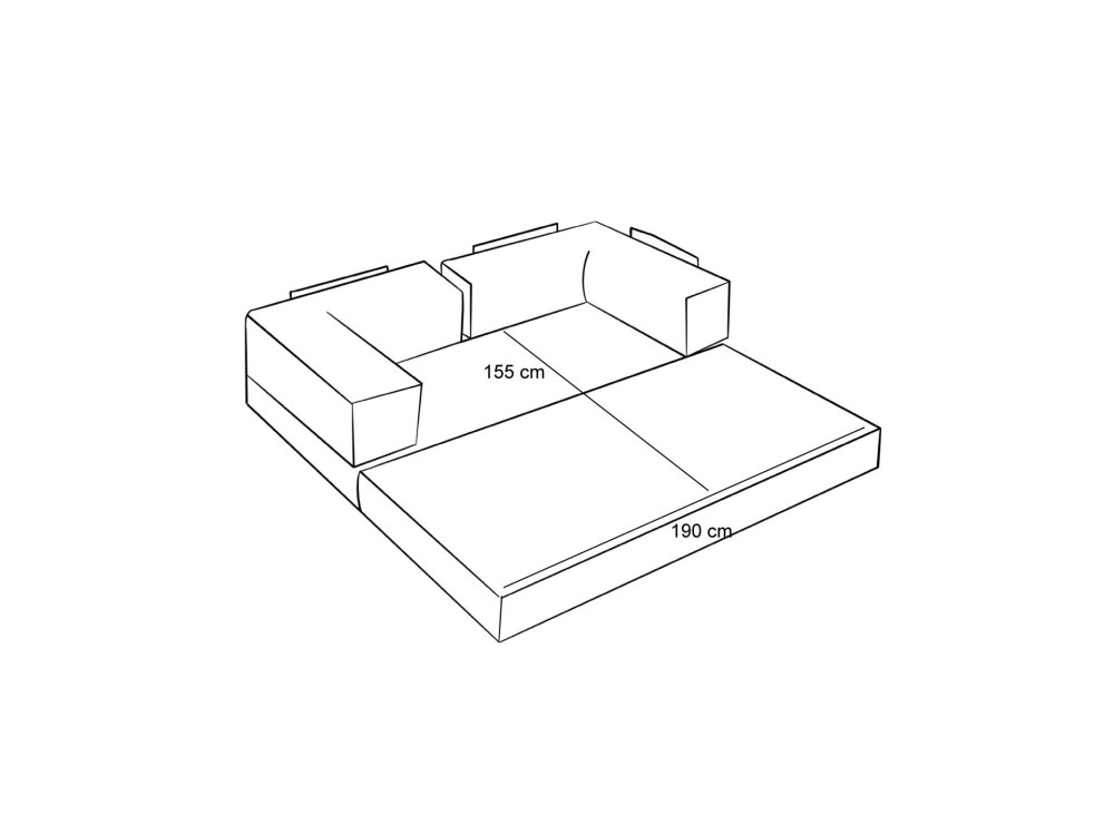 3-seater fabric sofa "Comfort" - 190 x 95 x 75 cm - Charcoal grey