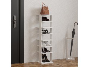 Ayka" wooden shoe cabinet - 30 x 30 x 110 cm - White 2