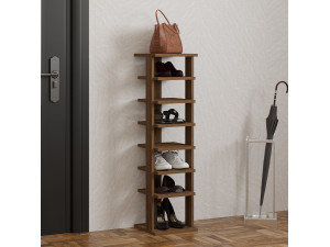 Ayka" wooden shoe cabinet - 30 x 30 x 110 cm - Brown 2