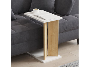 Lun" wooden side table - 25 x 50 x 48 cm - Beige 2