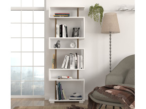 Blok" wooden bookcase - 60 x 19 x 165 cm - Brown 2