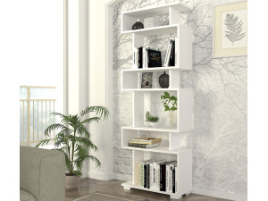 Blok" wooden bookcase - 60 x 19 x 165 cm - White 2