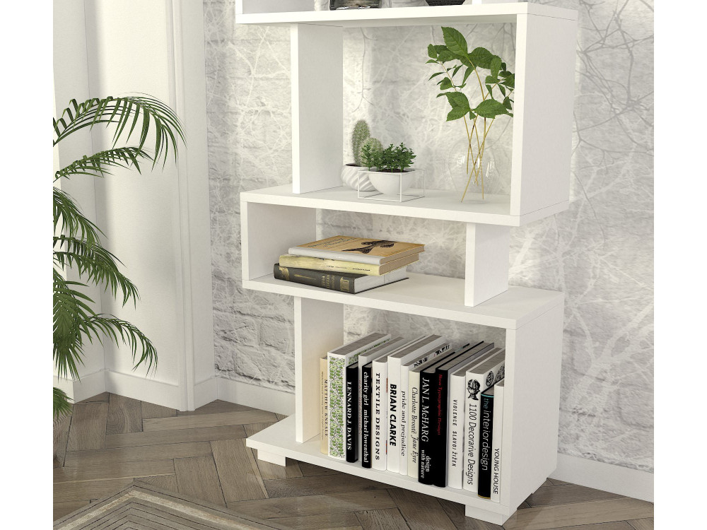 Blok" wooden bookcase - 60 x 19 x 165 cm - White