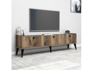 Lidya" wooden TV stand - 180 x 35 x 49 cm - Brown 2
