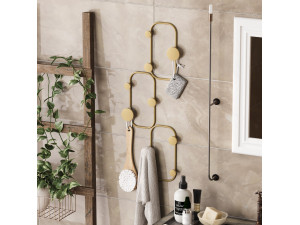 Lizzard" metal wall hook - 28 x 5 x 70 cm - Gold 2