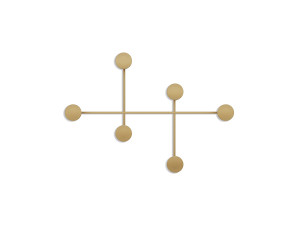 Dama" metal wall hook - 82 x 10 x 60 cm - Gold