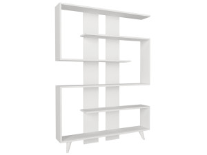 Rain" wooden bookcase - 120 x 20 x 162 cm - White