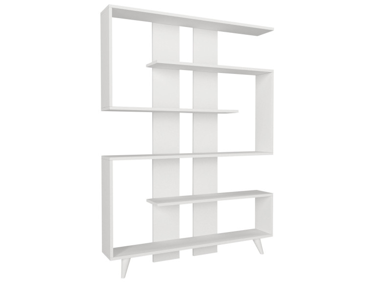 Rain" wooden bookcase - 120 x 20 x 162 cm - White