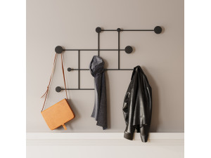 Fatara" metal wall hook - 112 x 10 x 64 cm - Black 2