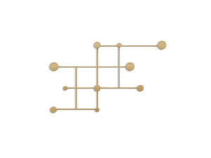 Fatara" metal wall hook - 112 x 10 x 64 cm - Gold
