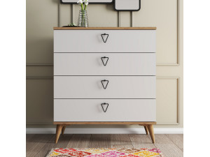 Versa-Ce" wooden chest - 80 x 45 x 90 cm - White 2