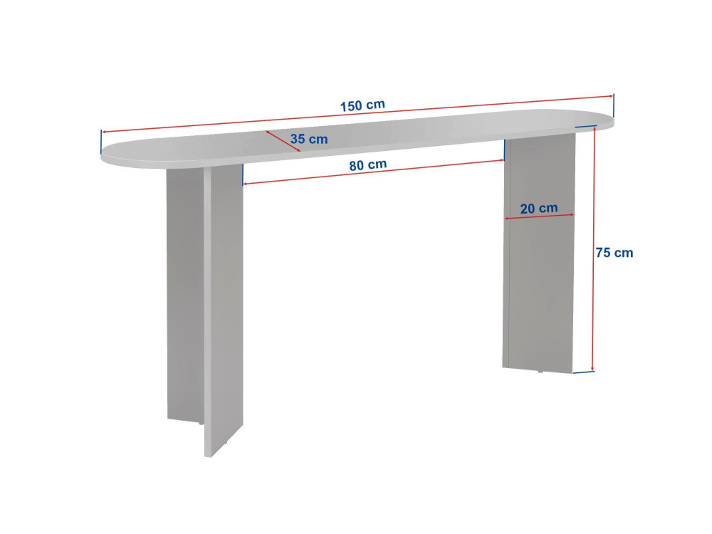 Sira" wooden console - 150 x 35 x 75 cm - Travertine