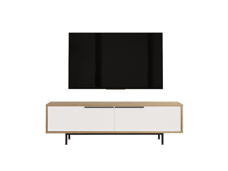 ON1-SW" wooden TV stand - 160 x 35 x 45 cm - White