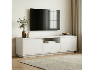 Sentinel" wooden TV stand - 160 x 30 x 42 cm - White 2