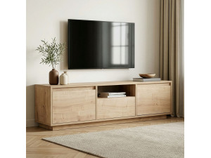 Sentinel" wooden TV stand - 160 x 30 x 42 cm - Beige 2