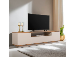 Veramont" wooden TV stand - 180 x 44 x 44 cm - Cream 2